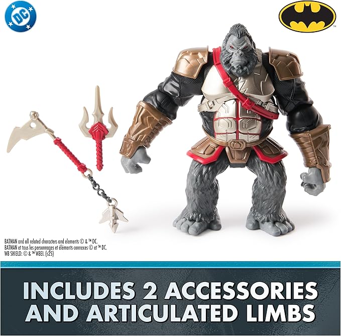 DC Comics, Batman Battle Clash 6” Ninja Strike Gorilla Grodd Action Figure with 2 Ninja Accessories, Super Hero Kids Toys for Boys and Girls Ages 3 & Up