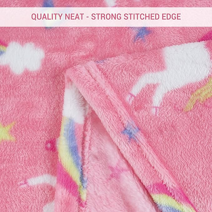 Softan Unicorn Blanket for Girls, Kids Throw Blanket for Boys and Girls Soft Cozy Flannel, Cute Pink Unicorn Blanket for Sofa Couch Bed, Christmas Birthday Gift for Kids Toddler, 50x60 Inches