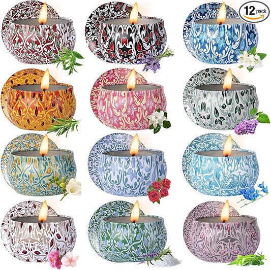 Alikiai Scented Candles for Women, Candles for Home Scented, 12 Pack Soy Wax Christmas Candles Set, Birthday Gifts for Women Best Friends Sister Colleague