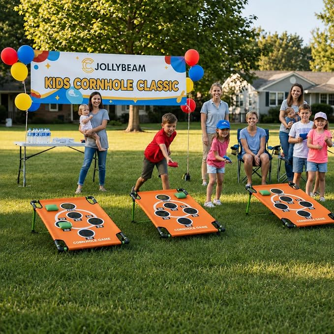 2026 Upgraded Arcade Style Cornhole Board with 8 Bean Bags|3x2 FT Regulation Corn Hole Games|15+ Multi-Games| Durable All-Weather Fabric for Outdoor Fun Camping Travel Beach Yard Backyard Lawn