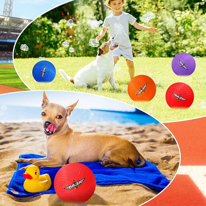 Jerify 8.5 Inches Playground Balls Kickball Bulk, Colorful Inflatable Sports Bouncy Balls, Dodgeball, Kickball for Official Play, and Fun Indoor and Outdoor Toys and Gift
