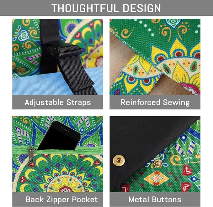 Mandala Yoga Mat Bag Large Yoga Bags and Carrier Fits All Your Stuff Yoga Tote Bags with Zipper Pocket Pilates Bag