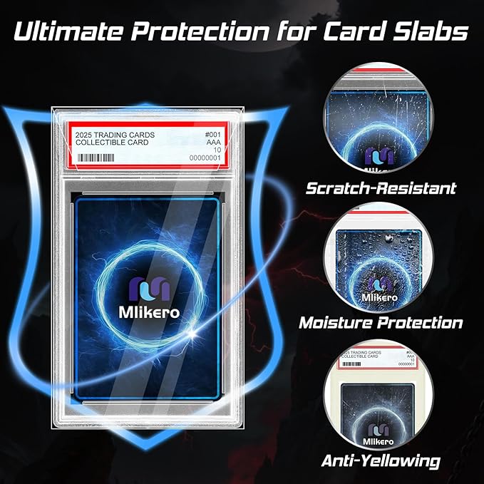 120 Pack Graded Card Sleeves, Precise Fit Slab Sleeves, Acid-Free Resealable Slab Protector Compatible with PSA Graded Slabs