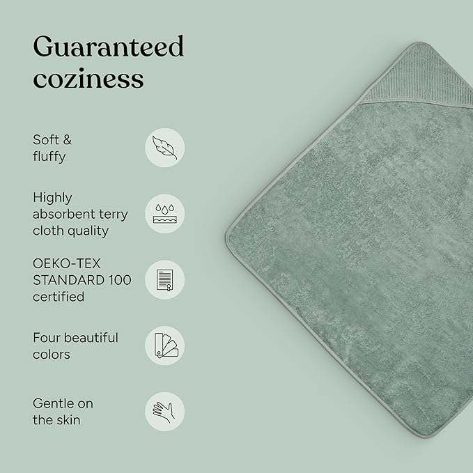 Ehrenkind® Hooded Towel, Baby Towel with Hood Made of Cuddly Soft Organic Cotton, Bath Towel in 100 x 100 cm, Beige, Bath Towel Children, Baby First Equipment Newborn or Baby Gift