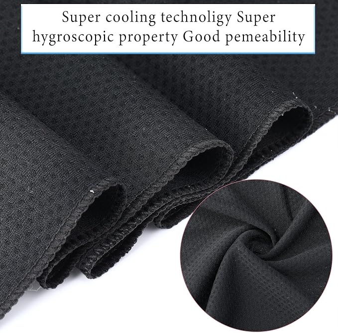 Honoson 10 Pcs Cooling Towels for Neck and Face, 47"x12" Sports Breathable Ice Towels Microfiber Chilly Sweat Rags with Portable Bottle for Gym Golf Athletes Yoga Workout Hot Weather (Black)
