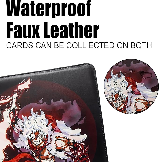 Trading Card Binder for One Piece Cards,16 Pocket with 32 Sleeves up to 1024 Cards One Piece TCG Card Binder,Waterproof Card Storage Book with Sleeves,One Piece for Card Display Case