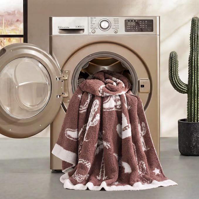 Snuggle Sac Ultra Soft Western Blanket Twin Size - Oversized Reversible Brown Cowgirl Bedding Blanket, Western Pattern Throw Blankets for Bed, Sofa, Couch, 60x80 inches
