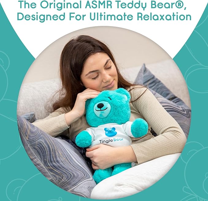 The Original ASMR Teddy Bear - Super Soft Stuffed Toy & Relaxation Aid for Kids & Adults - Teddy Bear with Bluetooth Speaker to Play Any Sound or Music