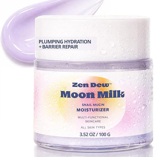 Moon Milk Snail Mucin Moisturizer Gel Cream (3.52 oz) Korean Snail Mucin Serum Cream that Replenishes Moisture & Leaves Skin Brighter, Plumper, Soothed & Smooth