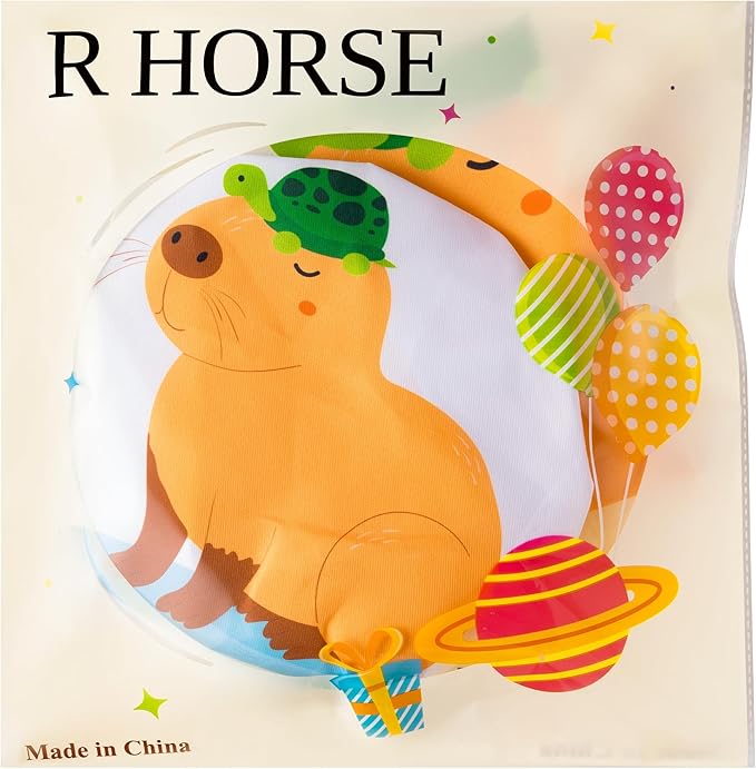 R HORSE Kid Apron and Chef Hat Set - 2Pcs Capybara Adjustable Children Kitchen Apron Dress up Role Play Chef Toy Kid Cooking Gift Birthday for Kids Cooking Baking Painting and Training