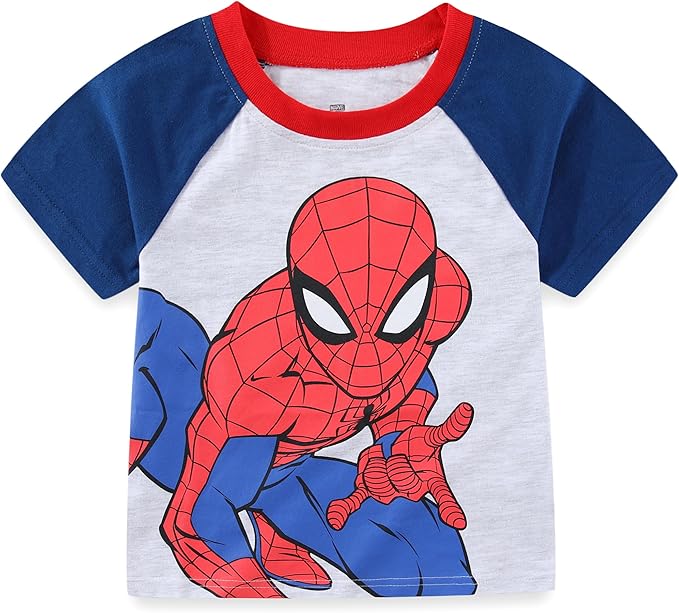 Marvel Spider-Man Boys Short Sleeve T-Shirt and Jogger Pants Set for Toddlers and Big Kids – Blue/Red/Grey