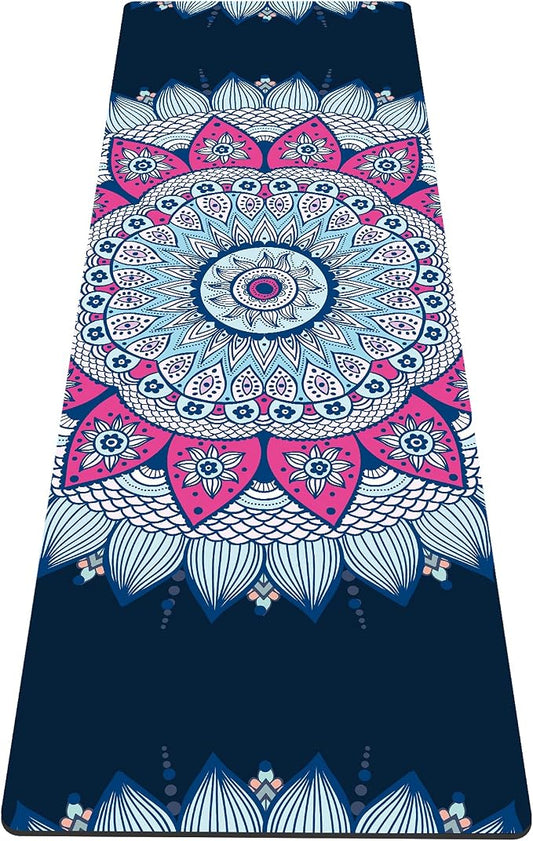 nuveti Yoga Mat Print Extra Thick TPE Non Slip Fitness Exercise Mat with Carrying Bag,72"x24" Extra Thick 6MM Exercise & Workout Mat for Yoga, Pilates Fitness and Floor Exercises