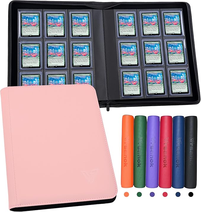 Top Loader Binder 9 Pocket,Holds 324 Top Loaders,Toploaders Binder 9 Pocket for 3" x 4"Rigid Cards,Double Sided Card Binder Abulm in 3"x4"Toploaders for Trading Cards