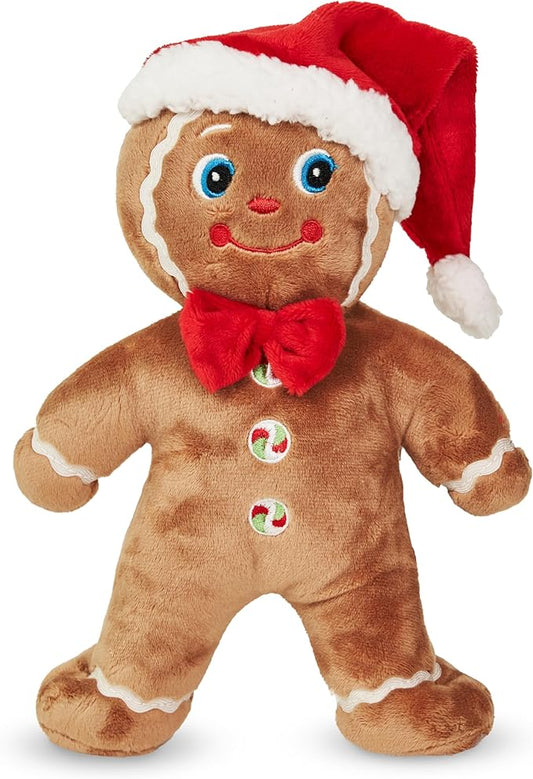 Bearington Jolly Ginger Gingerbread Man Plush, Gingerbread Toys, 10 Inch Christmas Stuffed Animal, Ideal Holiday Stuffed Animals Gift for Toddlers, Kids & Teens, for Ages 3-14