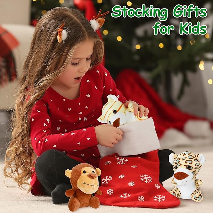 Arrozon 12 Pcs Small Stuffed Animals Bulk, 4.5 Inch Mini Stuffed Animals, Keychain Plush Toys for Kids, Stocking Stuffers, Carnival Prizes, Classroom Treasure Box, Claw Machine Filler, Pinata Stuffers