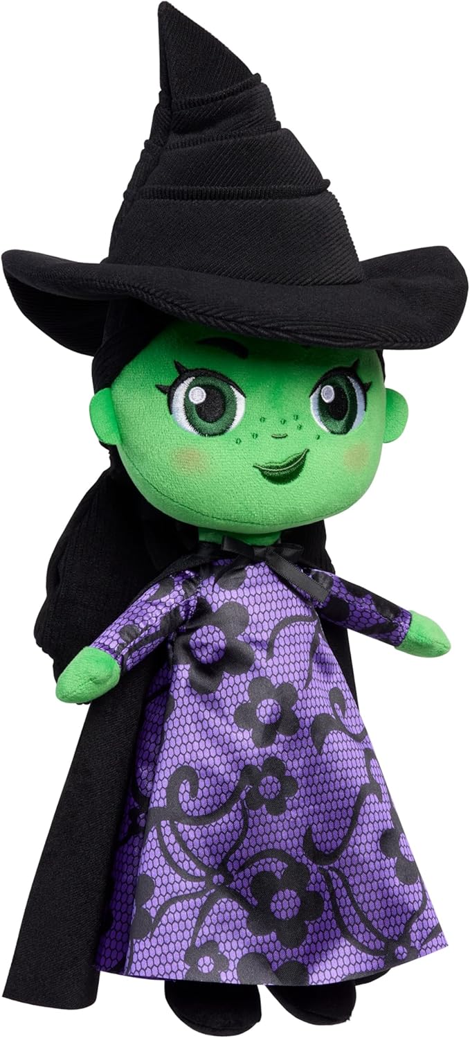 WICKED Universal Small 14-inch Plush Elphaba Doll, Amazon Exclusive, Easter Basket Fillers, Gifts, Presents, Toy for Fans, Collectors, Teens, Girls, Kids, Ages 3 and Up