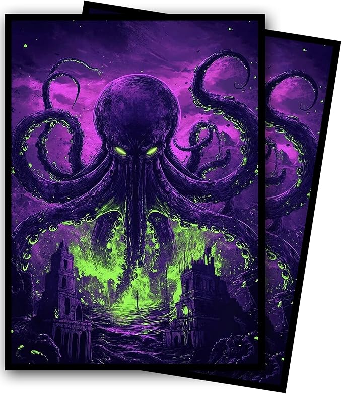 MTG Card Sleeves, Ultra Clear Front & Matte Finish Back, 100 Count Standard Size Matte Art Sleeve for Magic The Gathering (Cthulhu)