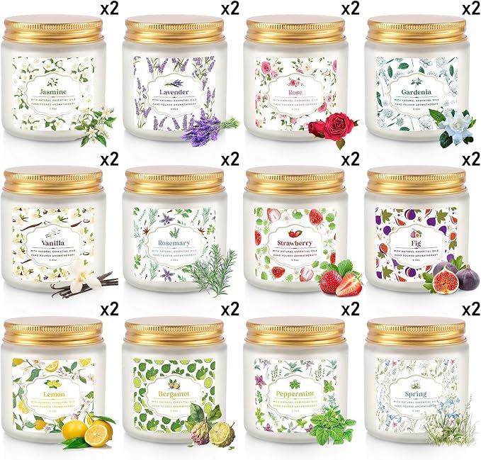 24 Pack Candles for Home Scented Aromatherapy Candles Gifts Set for Women, Natural Soy Wax Candle, 3.5 oz Long Lasting Candles, Birthday, Valentine, Christmas, Anniversary Present