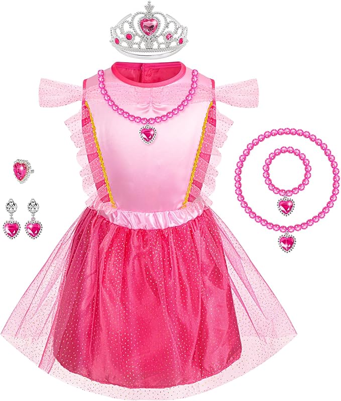 Princess Dress Up for Girls 3 4 5 6, Kids' Dress Up Pretend Play Clothes Princess Toys Gift for Little Girls