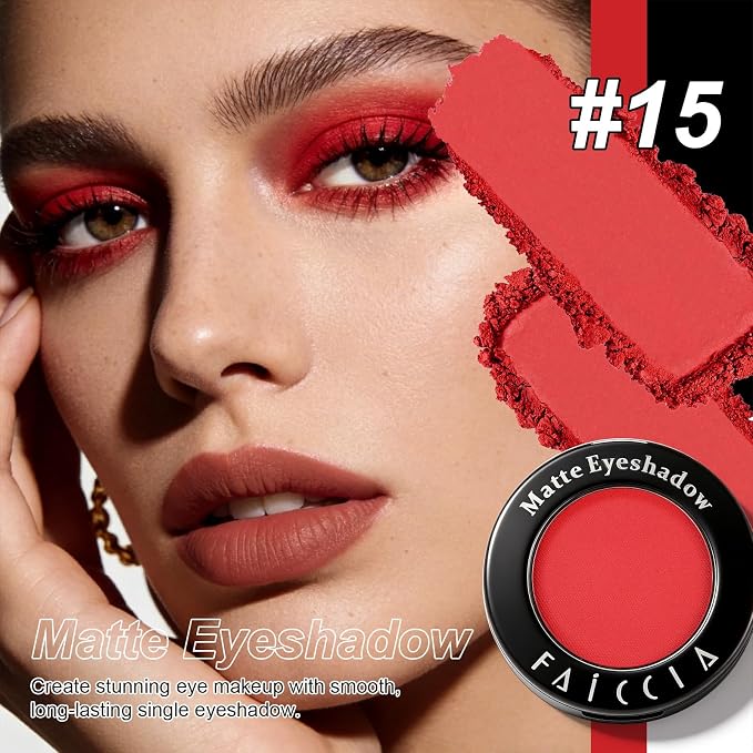 Single Eyeshadow, Skeleton Rose Velvet Matte Finish, Highly Pigmented Blendable Pressed Powder Eye Shadow, Long-Lasting Eye Makeup for Women, Versatile for Halloween, Grunge Parties #15