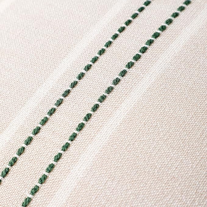 Hckot Spring Throw Pillow Covers 16x16 Set of 2 Green Pillow Covers | Farmhouse Decorative Pillows Textured Linen Square Cushion Covers for Sofa Couch Bed Living Room Decor(Dark Green)