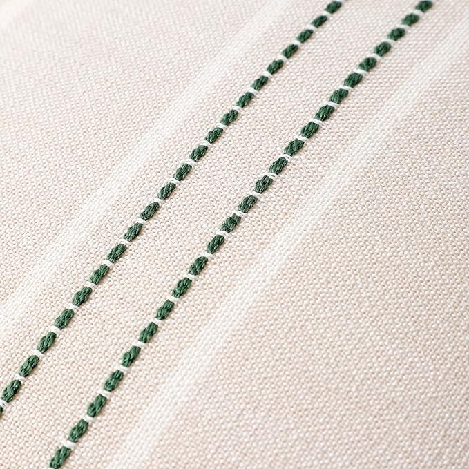 Hckot Spring Throw Pillow Covers 24x24 Set of 2 Green Pillow Covers | Farmhouse Decorative Pillows Textured Linen Square Cushion Covers for Sofa Couch Bed Living Room Decor(Dark Green)
