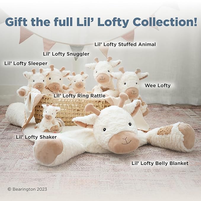 Bearington Lil' Lofty 5.5 Inch Giraffe Baby Rattle - Soft Rattles for 0-6 Months & Plush Giraffe Ring - Stuffed Animal Baby Toys - Infant Toys