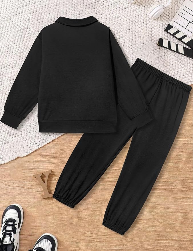 MIGU Boys Clothes for Boys Outfits Set Half-Zip Pullover Sweatshirt and Sweatpant 2pcs Boys Tracksuit