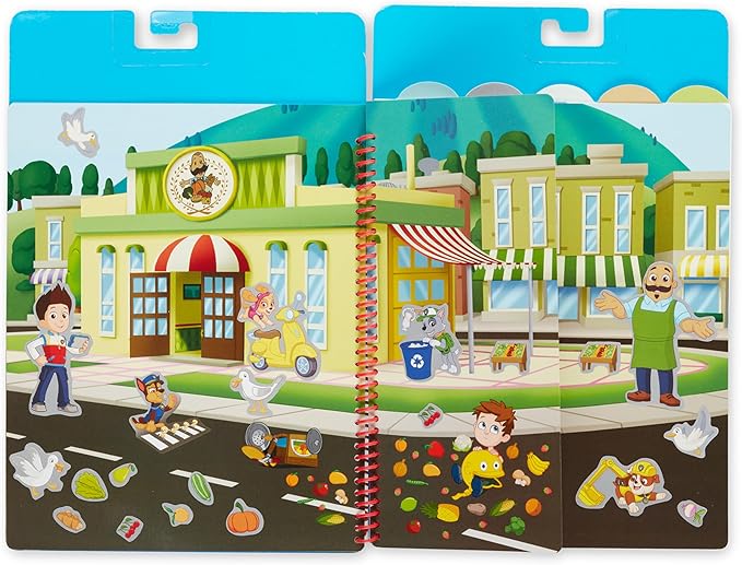 Melissa & Doug PAW Patrol Restickable Stickers Flip-Flap Pad 3-Pack – Classic Missions, Adventure Bay, Ultimate Rescue