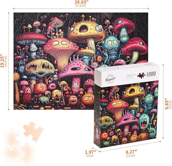 Jigsaw Puzzles for Adults 1000 Pieces, Funny and Colorful Puzzles, Challenging Puzzle Game for Family Friends Home Decor, 20x27 Inches, Dense Monsters-2