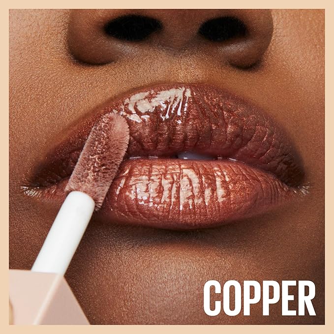 Maybelline Lifter Gloss, Hydrating Lip Gloss with Hyaluronic Acid, High Shine for Plumper Looking Lips, Copper, Terracotta Neutral, 0.18 Ounce