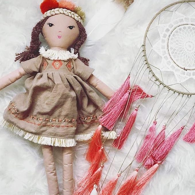 MON AMI Ruthie The Bohemian Princess Doll 18 “, Plush Tribal Doll for Kids of All Ages, Latte Color, Use as Toy or Room Decor, Great Gift for Christmas