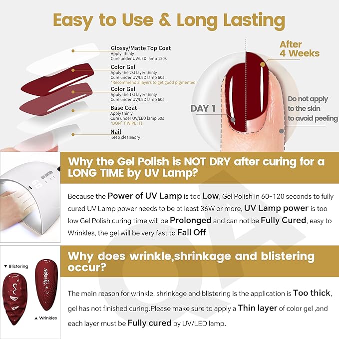 YTD Likomey Dark Cherry Red Gel Nail Polish,15ml Salon Home DIY Manicure and Pedicure Deep Burgundy Fall Winter Soak Off UV Color Varnish,CS413