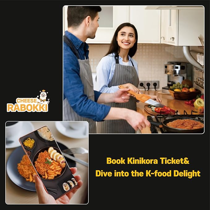 KINIKORA Cheese Instant Rabokki Cup 15-Pack Box, Korean Tteokbokki & Ramen | Topokki style Korean street food, Chewy rice cakes with ramen, Quick 3.5 min microwave cup meal