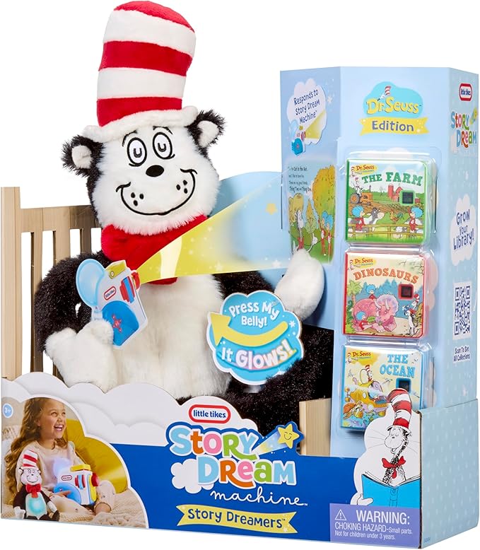 Little Tikes Story Dreamers Cat in the Hat Plush, Storytime, Books, Audio Play Character, Gift and Toy for Toddlers and Kids Girls Boys Ages 2-5 Years
