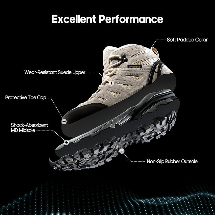 NORTIV 8 Women's Waterproof Hiking Boots Outdoor Trekking Camping Trail Hiking Boot Seeker