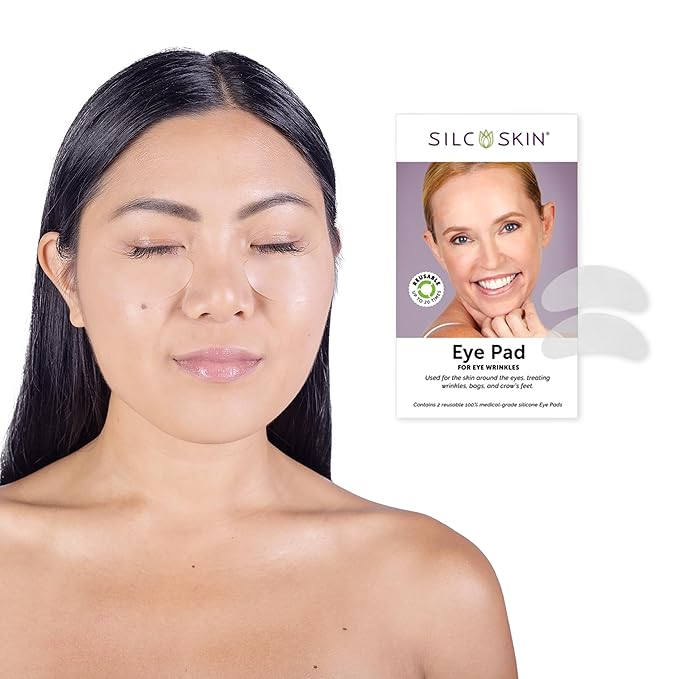 Silc Skin Silicone Eye Pads Reusable Overnight Eye Patches, Medical Grade Silicone For Fine Lines And Puffiness, 20 Day Supply