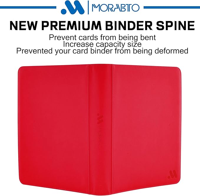 Top Loader Binder, Holds 324 Top Loaders,9 Pocket Top Loader Binders for 3" x 4" Rigid Cards,Top Loader Card Binder for Hard Plastic Top Loaders -Red