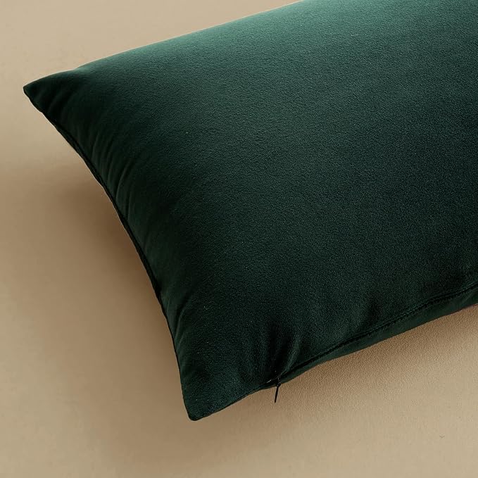 MIULEE Velvet Throw Pillow Covers 16x16 Inch Pack of 2 Army Green | Soft Solid Small Decorative Pillow Covers, Modern Luxury Home Decor, for Couch Chair Sofa Bedroom Livingroom Car