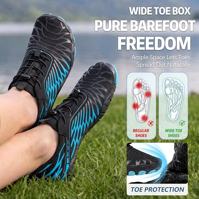 ELETON Barefoot Shoes Women Men Footwear, Wide Toe Box Hiking Zero Drop Non-Slip Quick-Dry River Boat Pool Beach Water Shoes, Lightweight Swimming Running Walking Sneakers Unisex