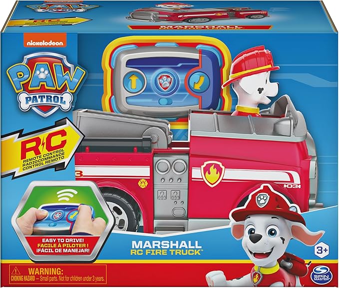 Paw Patrol, Marshall Remote Control Fire Truck with 2-Way Steering, for Kids Aged 3 and Up
