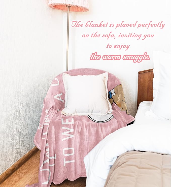Get Well Gifts for Women/Men After Surgery Pink Blanket 50"x60" | Feel Better/Get Well Soon Gifts for Women, Surgery Recovery Gift for Men, at Least You Dont Have to Wear A Cone