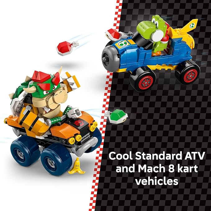 LEGO Super Mario: Mario Kart – Bowser’s Castle Building Toy for Kids - Pretend Play Set for Boys & Girls, Ages 9+ - Nintendo Gift Idea for Young Gamers - W/Yoshi & Bowser Toy Figures - 72039
