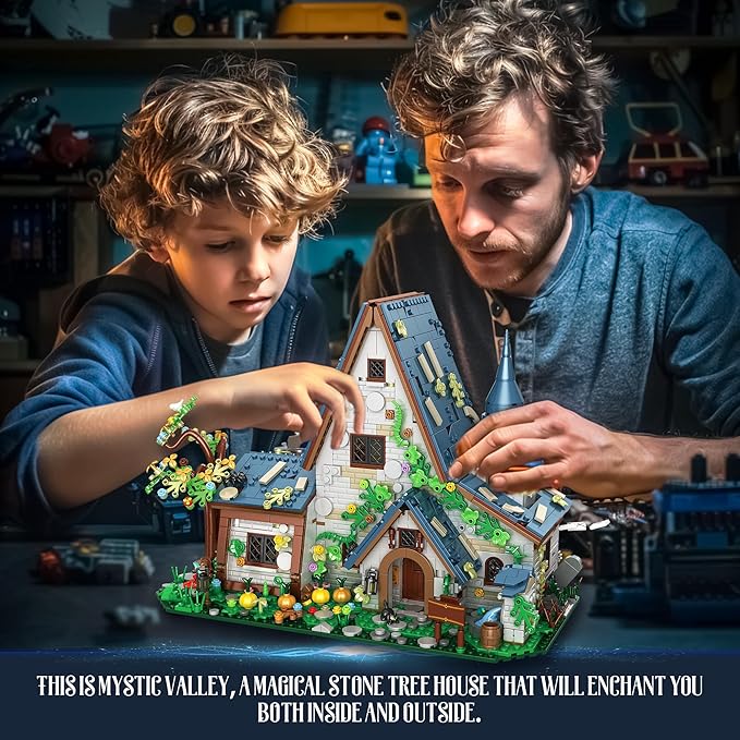 Magic Stone House Building Block Set for Girl 8-12, Creator Architecture House Building Kit, Model House Toy for Kids, Gift Idea for Boys and Girls Aged 9 and Up, 2666Pcs