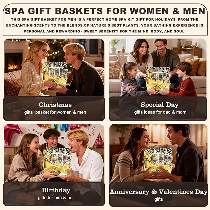 Spa Gift Basket, Spa Kit for Women, Honey & Almond Bath & Body Gift Set | Home Spa Bath Gift Basket, Travel Cosmetic Bag Bath Set Christmas Gifts, Pamper Kit for Women, Birthday Bath Self Care Gift