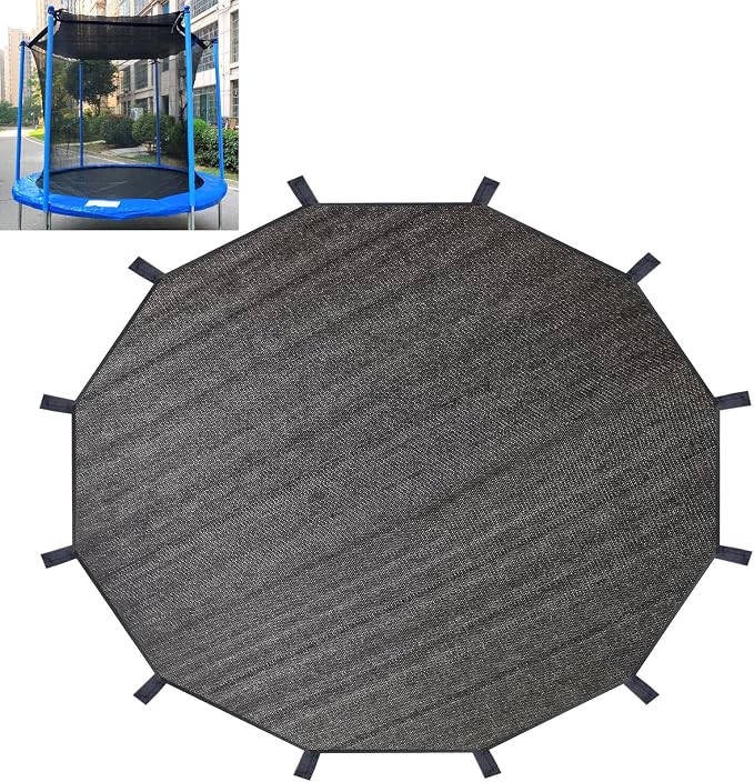Trampoline Shade Cover,Outdoor Trampoline Cover 8ft 10ft 12ft 14ft 16ft Sun Protection Trampoline Sun Shade Cover,Easy to Install,for Straight Pole Trampoline(16FT 12 Poles)