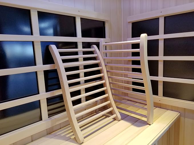 LTCCDSS Sauna Backrest Canadian Hemlock Wooden | S-Shape Design - Slip-Resistant - Non-Toxic - Comfortable - Sauna Accessories Kit Apply to Barrel or Infrared Sauna (20.5 in * 13 in)