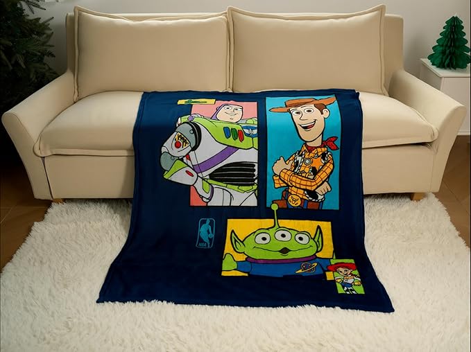 Northwest Disney Toy Story Plush Throw Blanket, 46" x 60" Pixar Silk Touch Soft Fleece Blanket for Kids & Adults, Officially Licensed