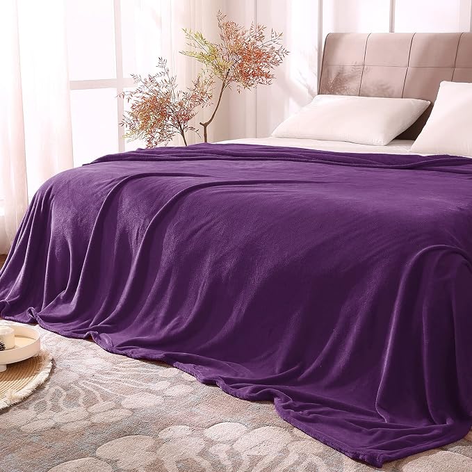 BEDELITE Fleece Blanket Soft Plush King Size Bed Blanket Purple 108"x90" | Ultra Soft Fleece, Plush Microfiber, Lightweight Warmth, All Season Comfort, Fade Resistant, Machine Washable