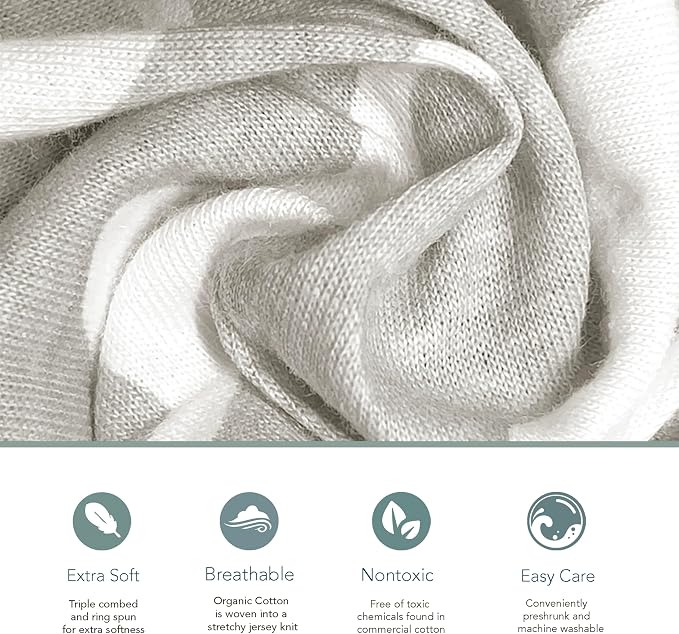 100% Organic Cotton Fitted Sheets for Graco Pack n Play, Babyletto, Pamo Babe, Hiccapop, Dream on Me, Evenflo, Baby Trend, Hygge Hush Portable/Mini Crib/Playards, Beka Bedside Bassinet 2 Pk